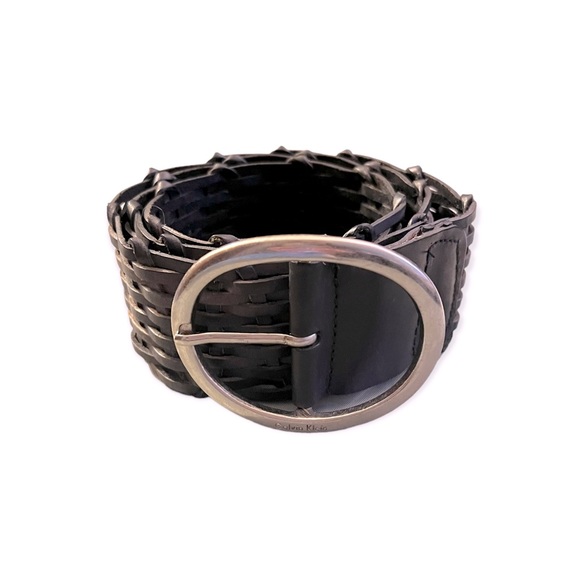 VTG 90s Calvin Klein Woven Belt with Brass Buckle - Picture 8 of 8